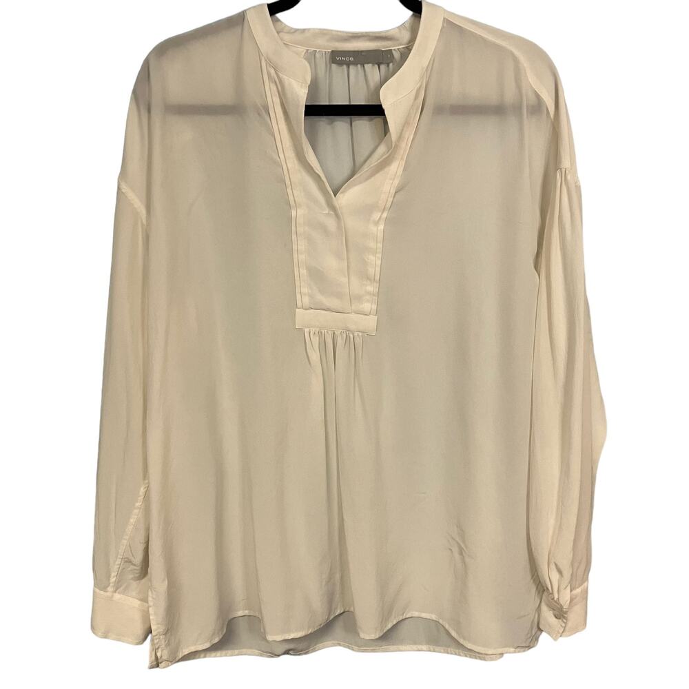 Vince Womens 100% Silk Tunic Blouse Size Medium